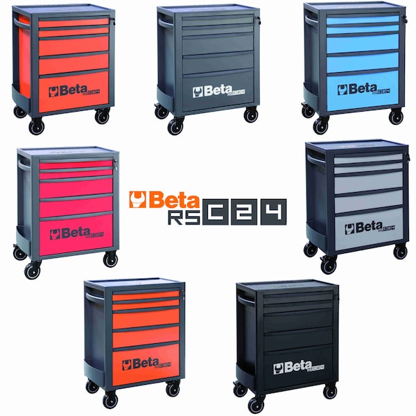 Mobile Roller Cabinet 5 Drawers, Orange